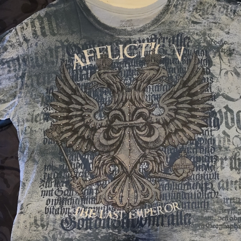 Affliction Men's Gray Graphic Tee